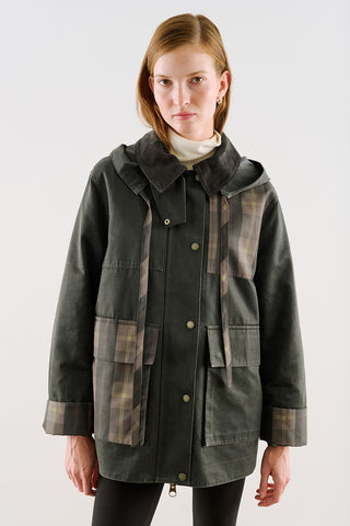 Coated-Fabric Hooded Parka Anthracite