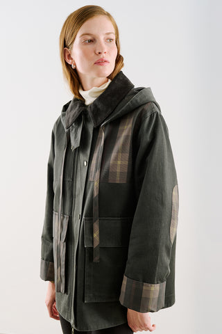 Coated-Fabric Hooded Parka Anthracite