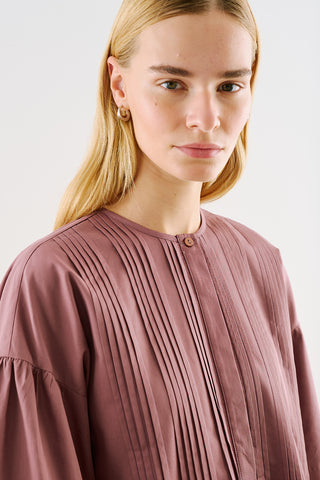 Belted Tunic With Pintuck Detail Dusty Rose