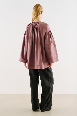 Belted Tunic With Pintuck Detail Dusty Rose