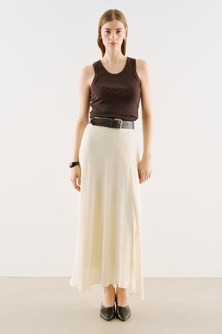 Asymmetric Maxi Skirt Ecru