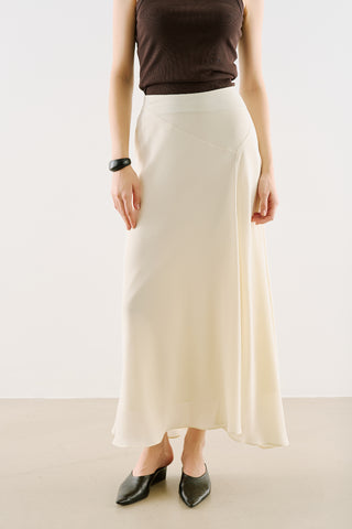 Asymmetric Maxi Skirt Ecru