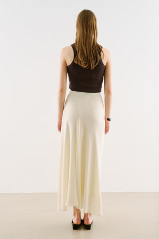 Asymmetric Maxi Skirt Ecru