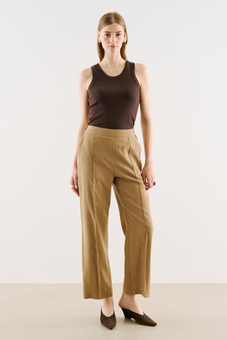 Relaxed Straight-Leg Trousers Camel