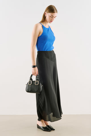 Asymmetric Maxi Skirt Black