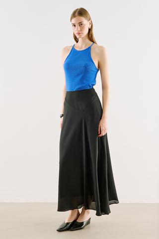 Asymmetric Maxi Skirt Black
