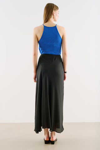 Asymmetric Maxi Skirt Black