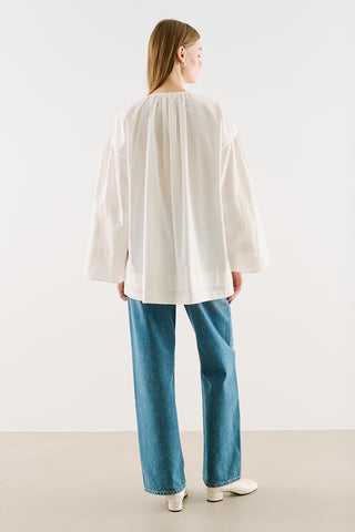 Belted Tunic With Pintuck Detail Ecru
