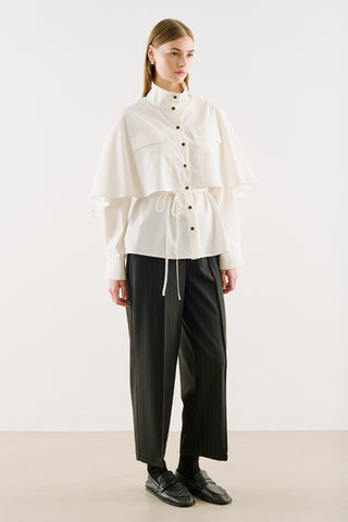 Cape-Style Shirt With Pockets Ecru