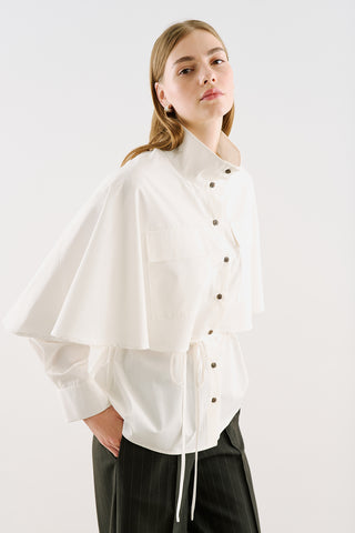 Cape-Style Shirt With Pockets Ecru