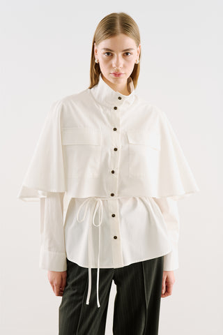 Cape-Style Shirt With Pockets Ecru