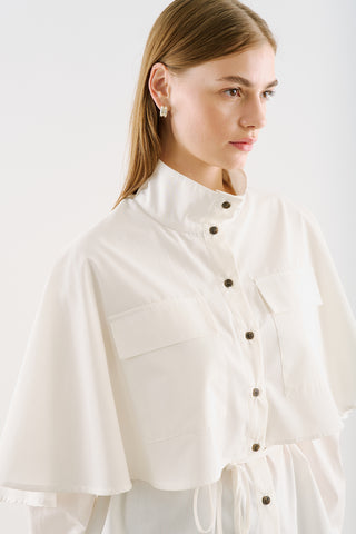 Cape-Style Shirt With Pockets Ecru