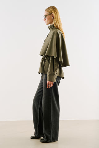 Cape-Style Shirt With Pockets Khaki