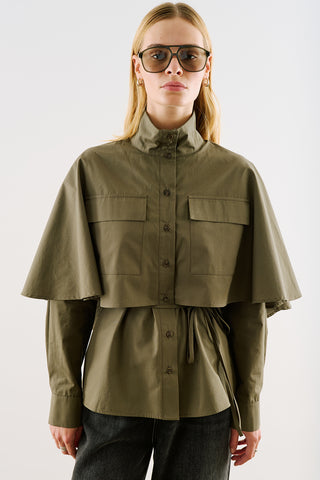 Cape-Style Shirt With Pockets Khaki