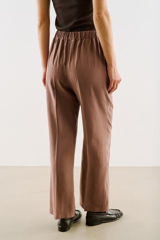 Relaxed Straight-Leg Trousers Bark Brown