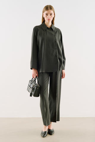 Relaxed Straight-Leg Trousers Anthracite