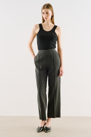 Relaxed Straight-Leg Trousers Anthracite