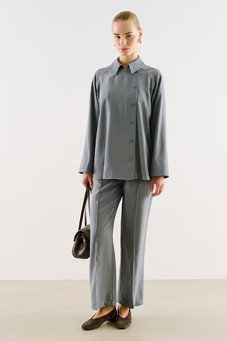 Relaxed Straight-Leg Trousers Indigo