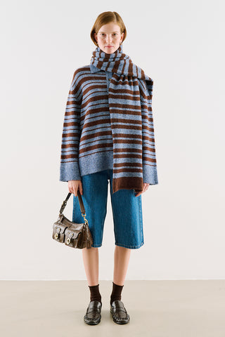 Diamond-Pattern Knit Sweater Mink