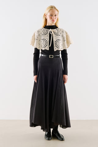 Flora Wide Tie-Neck Detail Ecru