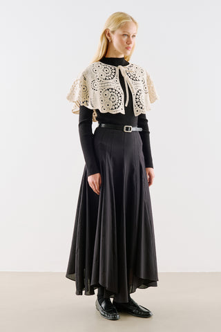 Flora Wide Tie-Neck Detail Ecru