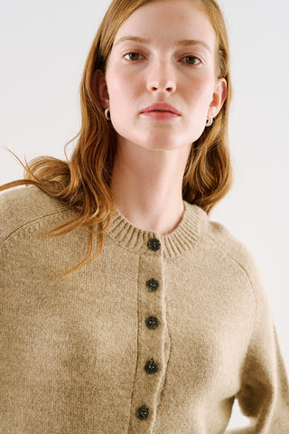 Button-Detail Knit Sweater Mink