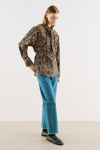 Printed Shirt With Tie-Neck Detail Ditsy