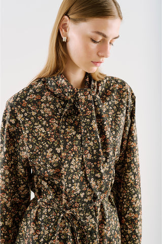 Printed Shirt With Tie-Neck Detail Ditsy