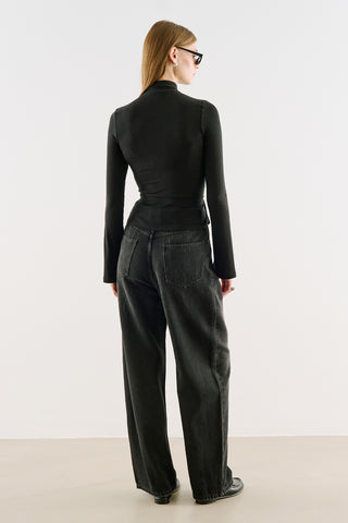 Wrap-Front Bodysuit Anthracite