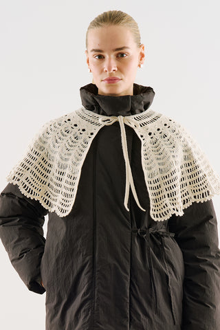 Alice Wide Tie-Neck Detail Ecru