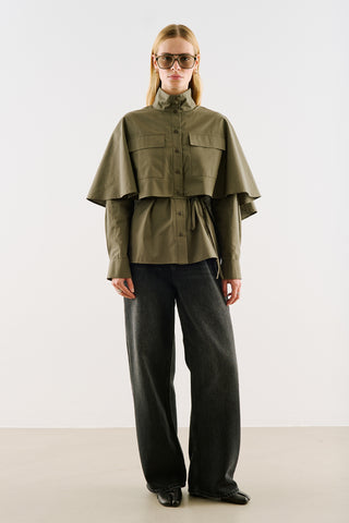 Cape-Style Shirt With Pockets Khaki