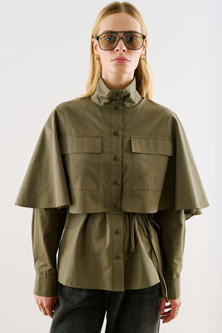 Cape-Style Shirt With Pockets Khaki