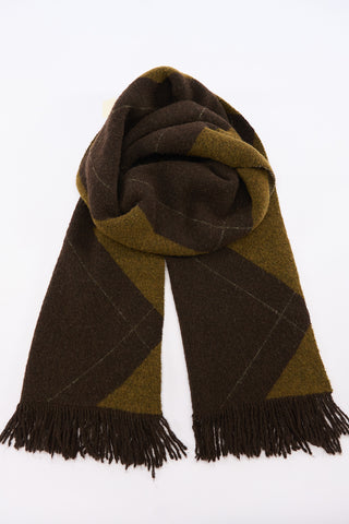Diamond-Knit Scarf Dark Brown