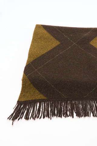 Diamond-Knit Scarf Dark Brown