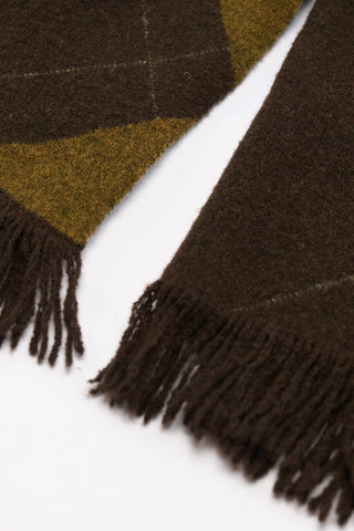 Diamond-Knit Scarf Dark Brown