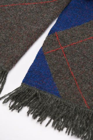 Diamond-Knit Scarf Blue