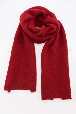 Long Solid-Colour Knit Scarf Red