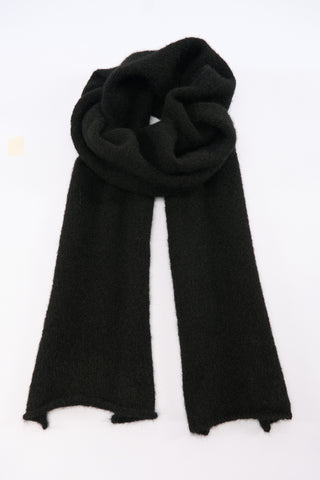 Long Solid-Colour Knit Scarf Black