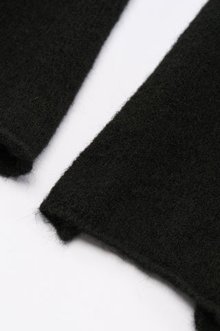 Long Solid-Colour Knit Scarf Black