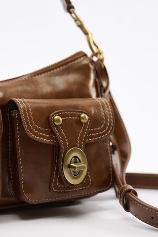 Twin-Buckle Mini Bag Camel