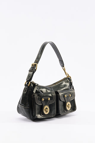 Twin-Buckle Mini Bag Black
