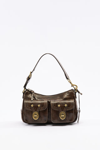 Twin-Buckle Mini Bag Brown