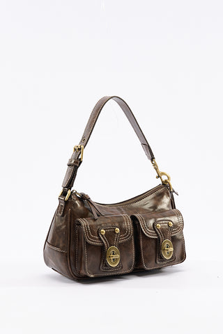 Twin-Buckle Mini Bag Brown