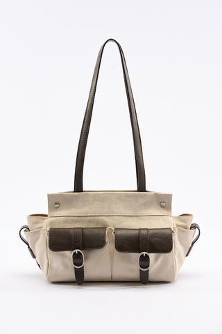 London Medium Canvas Bag With Multiple Pockets Beige