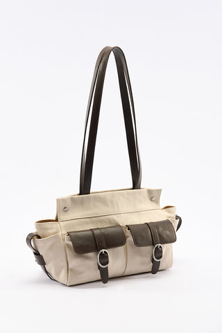 London Medium Canvas Bag With Multiple Pockets Beige