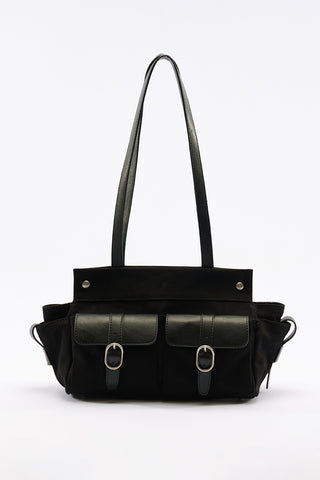 London Medium Canvas Bag With Multiple Pockets Black