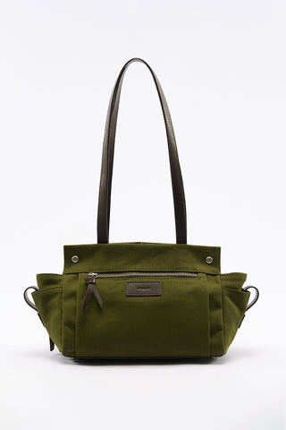 London Medium Canvas Bag With Multiple Pockets Green