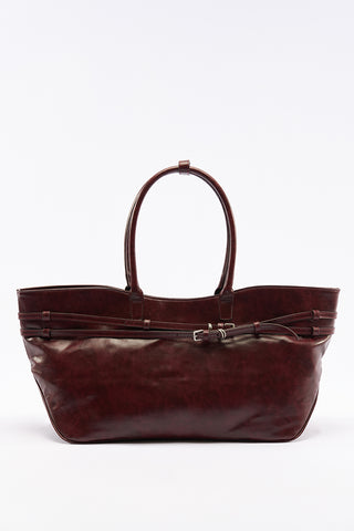 Watson Belted Tote Bag Burgundy