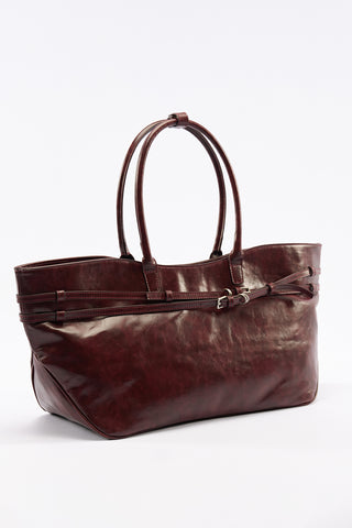 Watson Belted Tote Bag Burgundy
