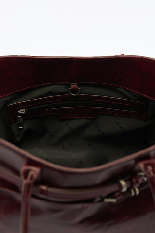 Watson Belted Tote Bag Burgundy